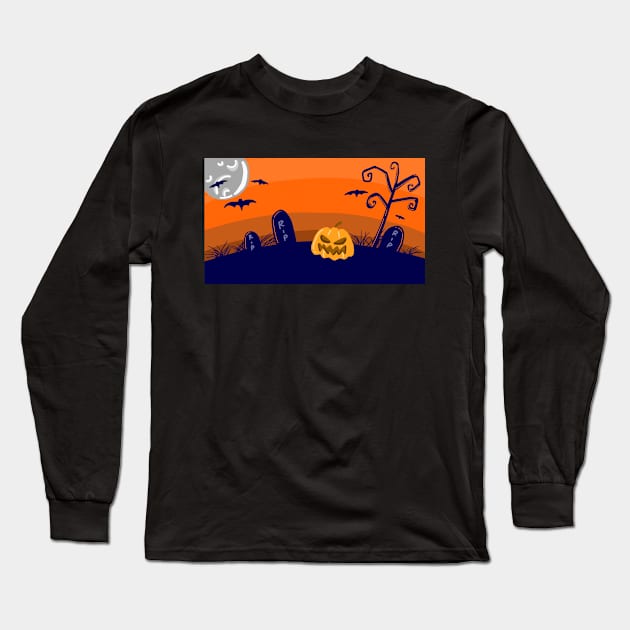 Graveyard Long Sleeve T-Shirt by BarnawiMT